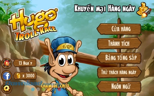 Giao diện game Hugo Troll Race Classic