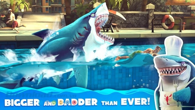 Cá mập khát máu trong game Hungry Shark World