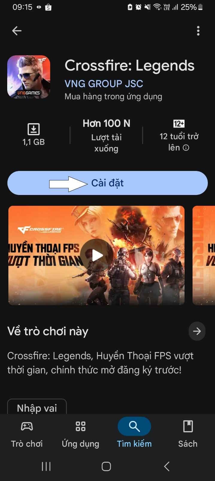Hướng dẫn cài đặt Crossfire: Legends trên điện thoại