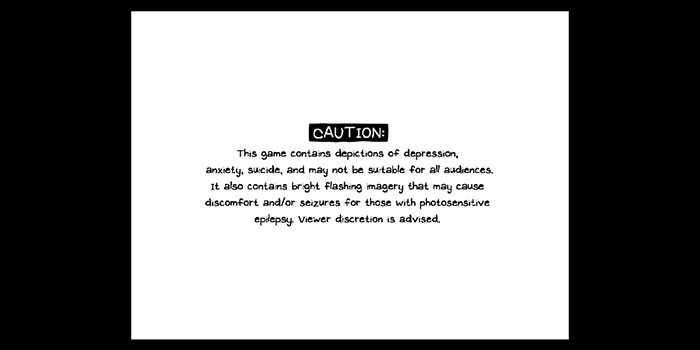 Cảnh báo ở đầu trò chơi Omori