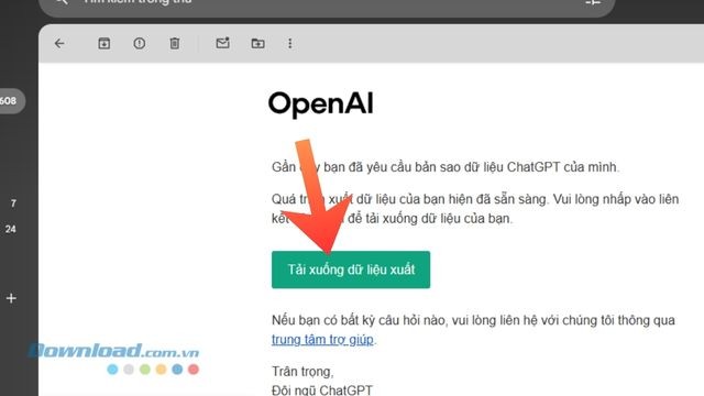 Click chuột vào nút Tải xuống dữ liệu