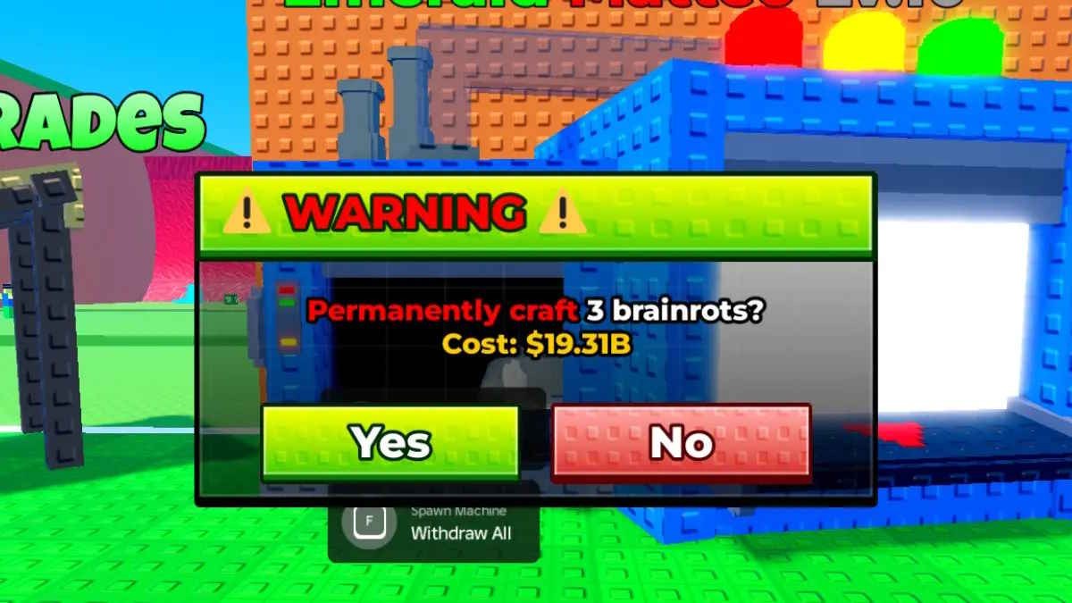 Xác nhận khi chế tạo brainrot trong Escape Tsunami for Brainrots