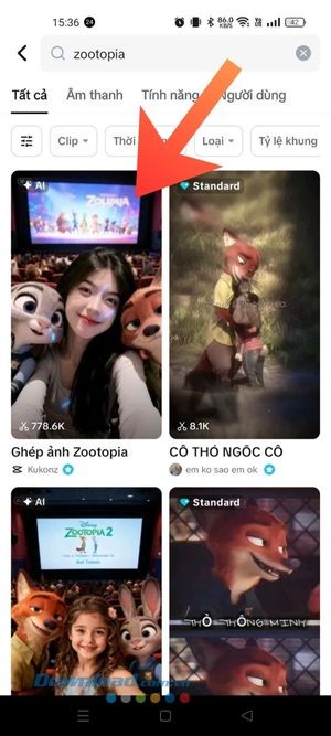 Chọn template chủ đề Zootopia