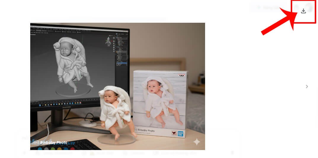 Nhấp chuột vào biểu tượng mũi tên đi xuống để tải ảnh về.