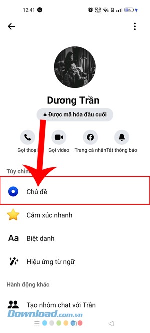 Ấn vào mục Chủ đề