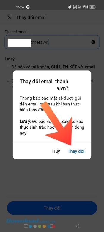 Tiếp tục nhấn vào nút Thay đổi