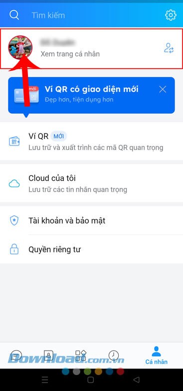 Nhấn vào xem trang cá nhân