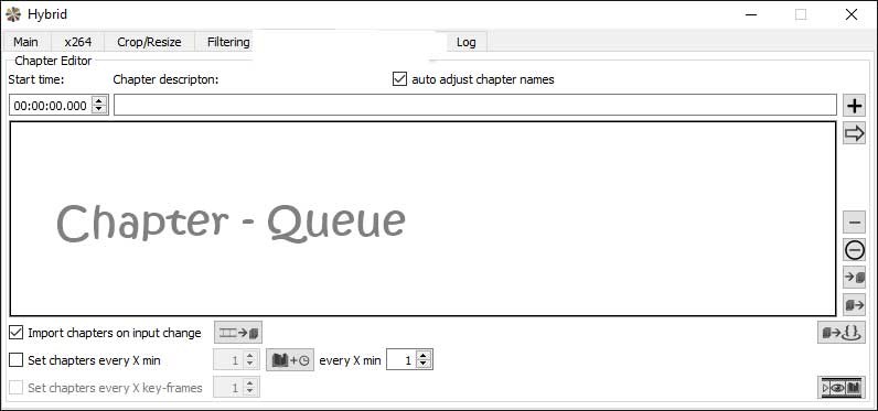 Giao diện chính của phần mềm biên tập file video Hybrid