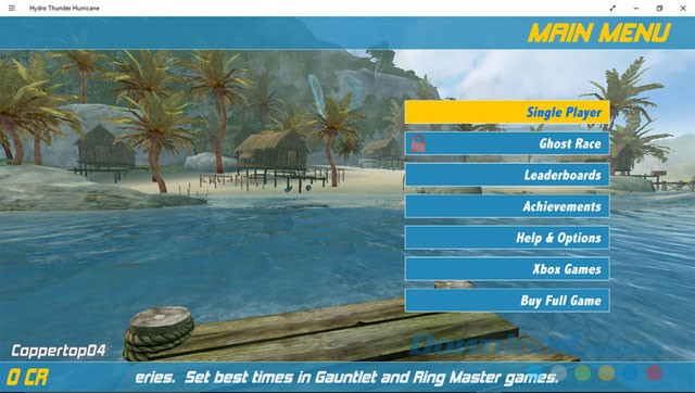 Các lựa chọn của menu chính trong game