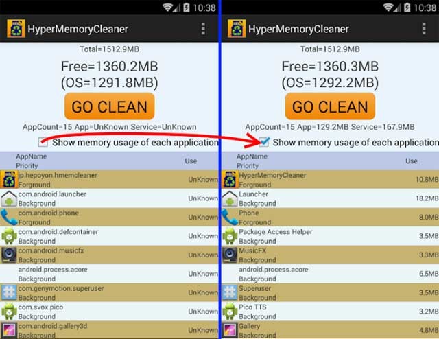 HyperMemoryCleaner là ứng dụng giải phóng bộ nhớ và tăng tốc thiết bị cho Android