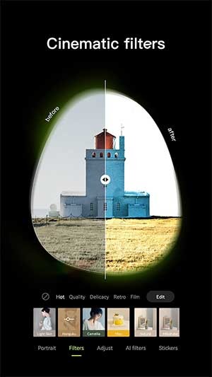 Nhiều bộ lọc ấn tượng