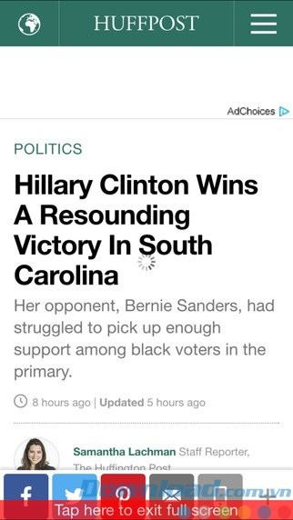 Duyệt web toàn màn hình