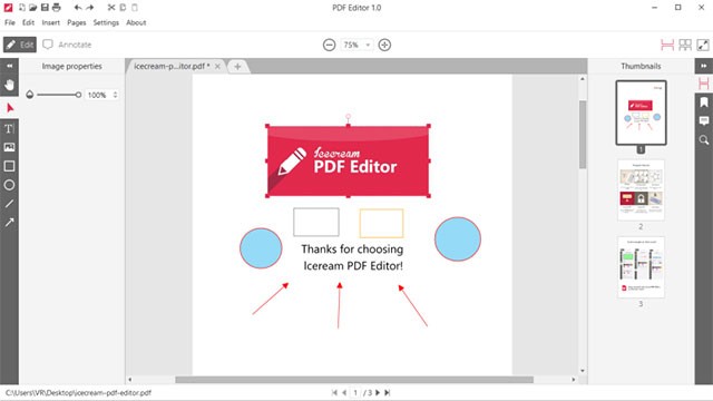 Chèn đối tượng, hình khối... vào tài liệu PDF để minh họa nội dung