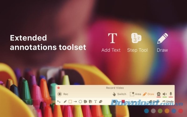 Icecream Screen Recorder cho Mac có bộ công cụ ghi chú tuyệt vời