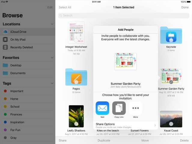 iCloud hỗ trợ cộng tác
