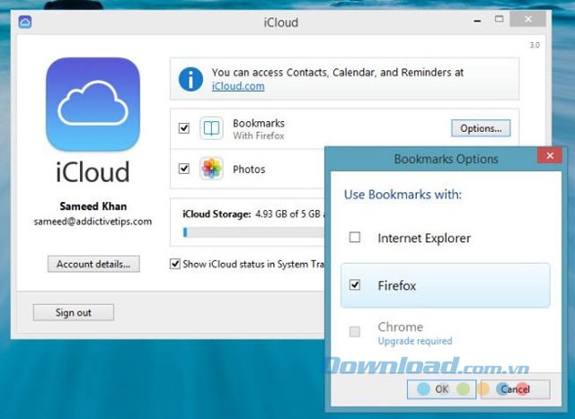Đồng bộ dấu trang nhanh chóng