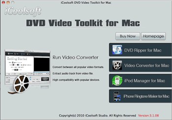 iCoolsoft DVD Video Toolkit for Mac - Phần mềm nén, rip DVD