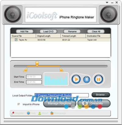 iCoolsoft iPhone Ringtone Maker