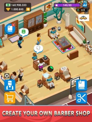 Quản lý tiệm làm tóc của bạn trong game Idle Barber Shop Tycoon