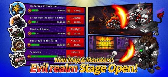 Chiến đấu với quái vật ở các bản đồ mới trong game IDLE Death Knight - AFK RPG