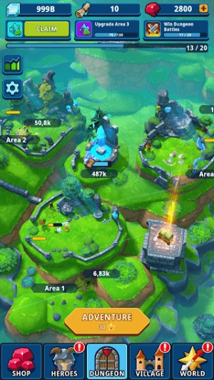 Idle Dungeon Manager cho bạn quản lý một lượng lớn các ngục tối