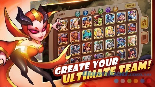Idle Heroes cho iOS lập đội quân tinh nhuệ
