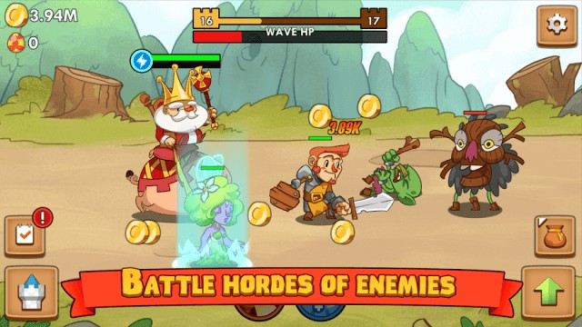 Chiến đấu với quân đoàn kẻ thù, bảo vệ vương quốc của bạn trong game Idle Kingdom