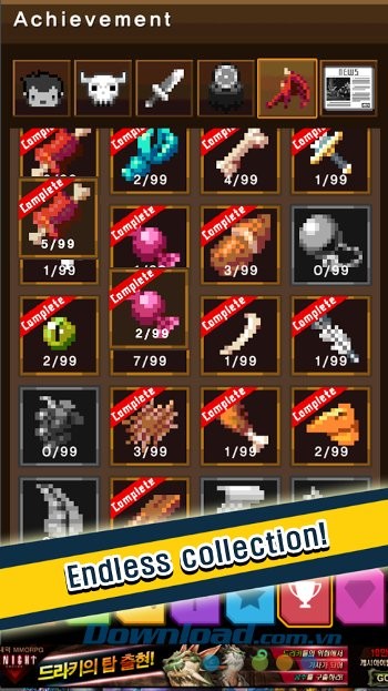 Thành tựu trong game Idle Warriors