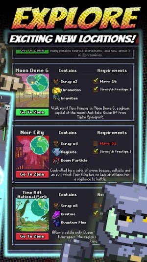 Nhiều địa điểm chiến đấu khác nhau