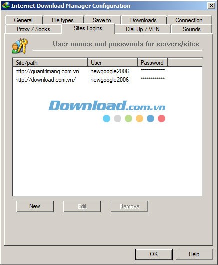 Tự động khai báo thông tin vào các server download yêu cầu đăng nhập