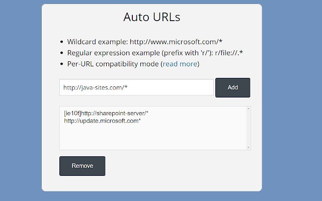 IE Tab có chế độ URL tự động