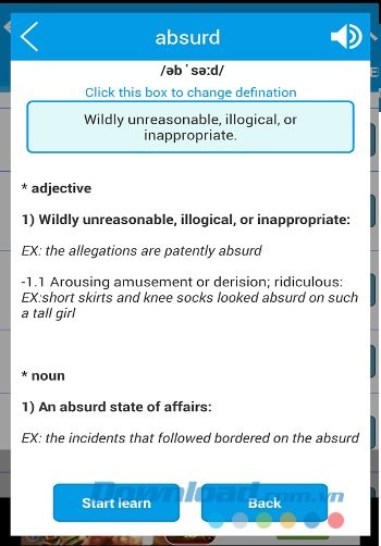 IELTS 5000 Essential Words cung cấp nghĩa của từ đầy đủ