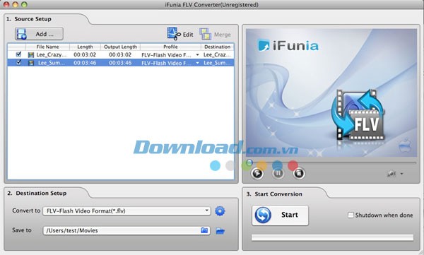 iFunia FLV Converter for Mac