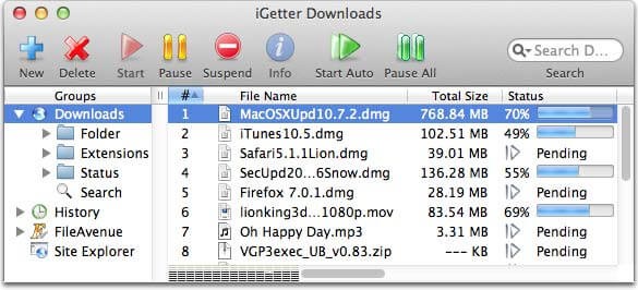 iGetter cho Mac giúp bạn quản lý download hiệu quả