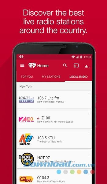 Tìm kiếm các trạm phát trên iHeartRadio