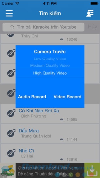 Tìm kiếm bài hát karaoke