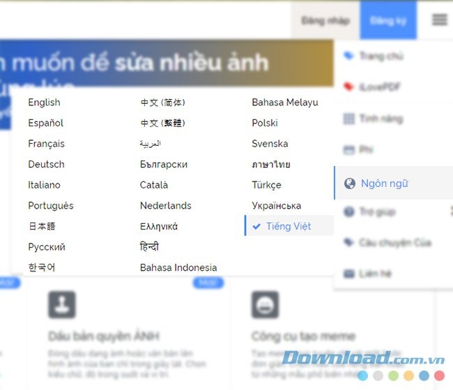 Thay đổi ngôn ngữ