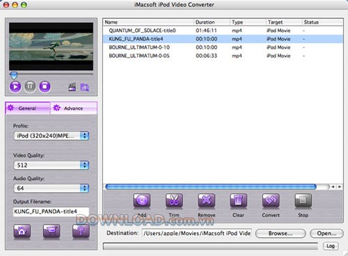iMacsoft iPod Video Converter for Mac