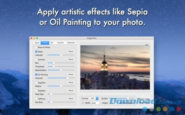 Image Plus cho Mac chứa nhiều hiệu ứng nghệ thuật độc đáo