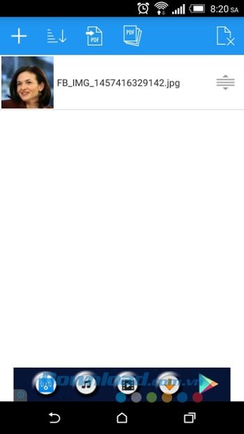 Giao diện ứng dụng Image to PDF Converter