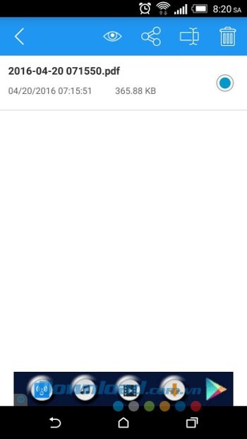 Danh sách file trên Image to PDF Converter