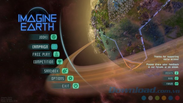 Main menu của Imagine Earth
