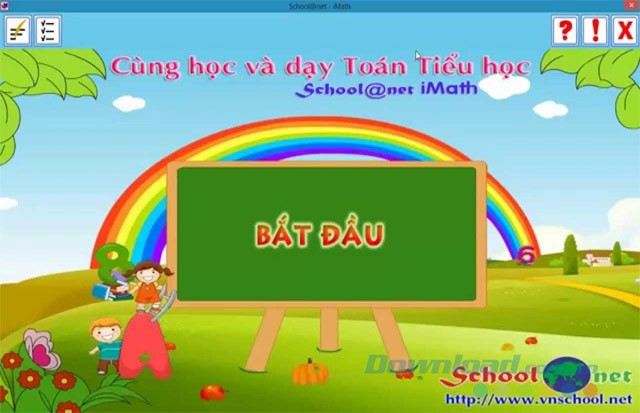 Giao diện chính của iMath