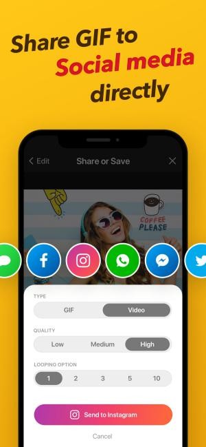 Chia sẻ ảnh GIF trực tiếp từ ImgPlay lên các mạng xã hội