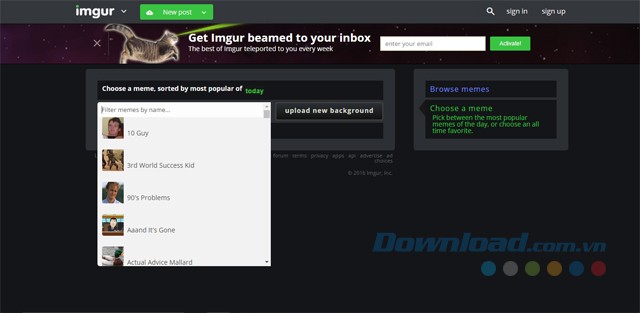 Tìm kiếm và chọn lọc Meme phổ biến bằng phần mềm quản lý ảnh Imgur