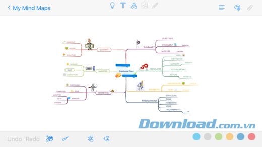 iMindMap cho iOS giúp người dùng vẽ sơ đồ tư duy trong nháy mắt