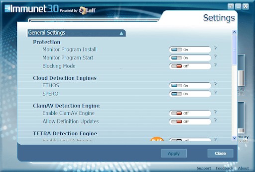 Cấu hình cài đặt Immunet 7.2.8