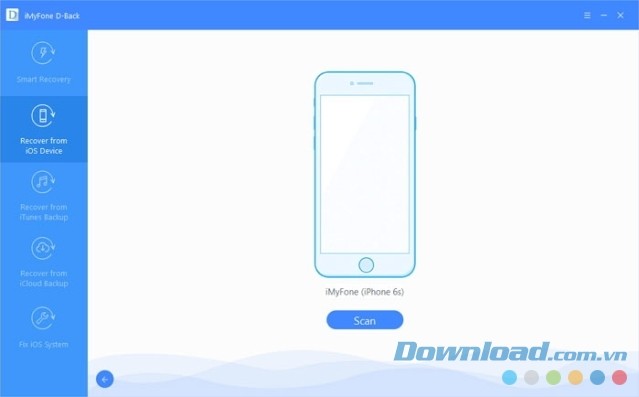 Màn hình quét thiết bị của iMyFone D-Back