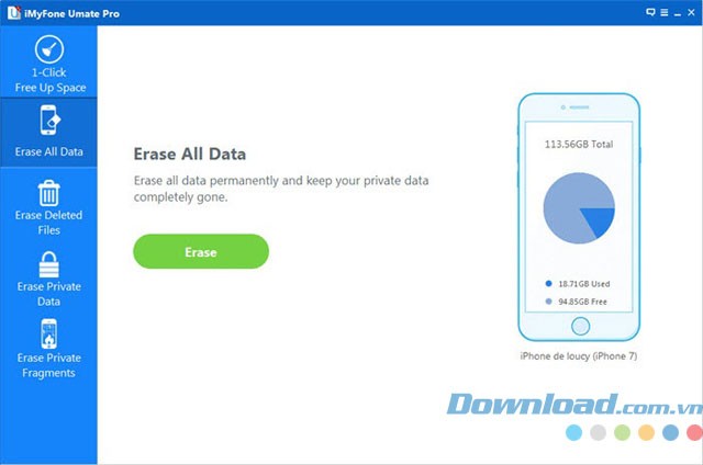 Xóa toàn bộ dữ liệu bằng ứng dụng dọn dẹp iMyFone Umate Pro cho máy tính