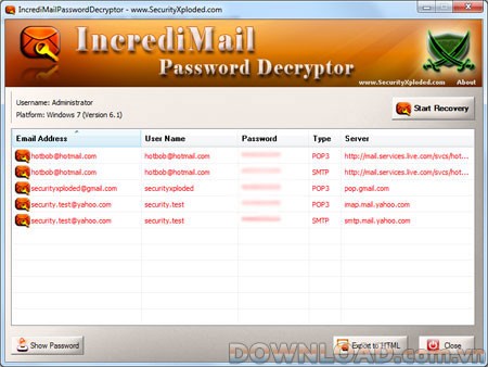 IncrediMailPasswordDecryptor